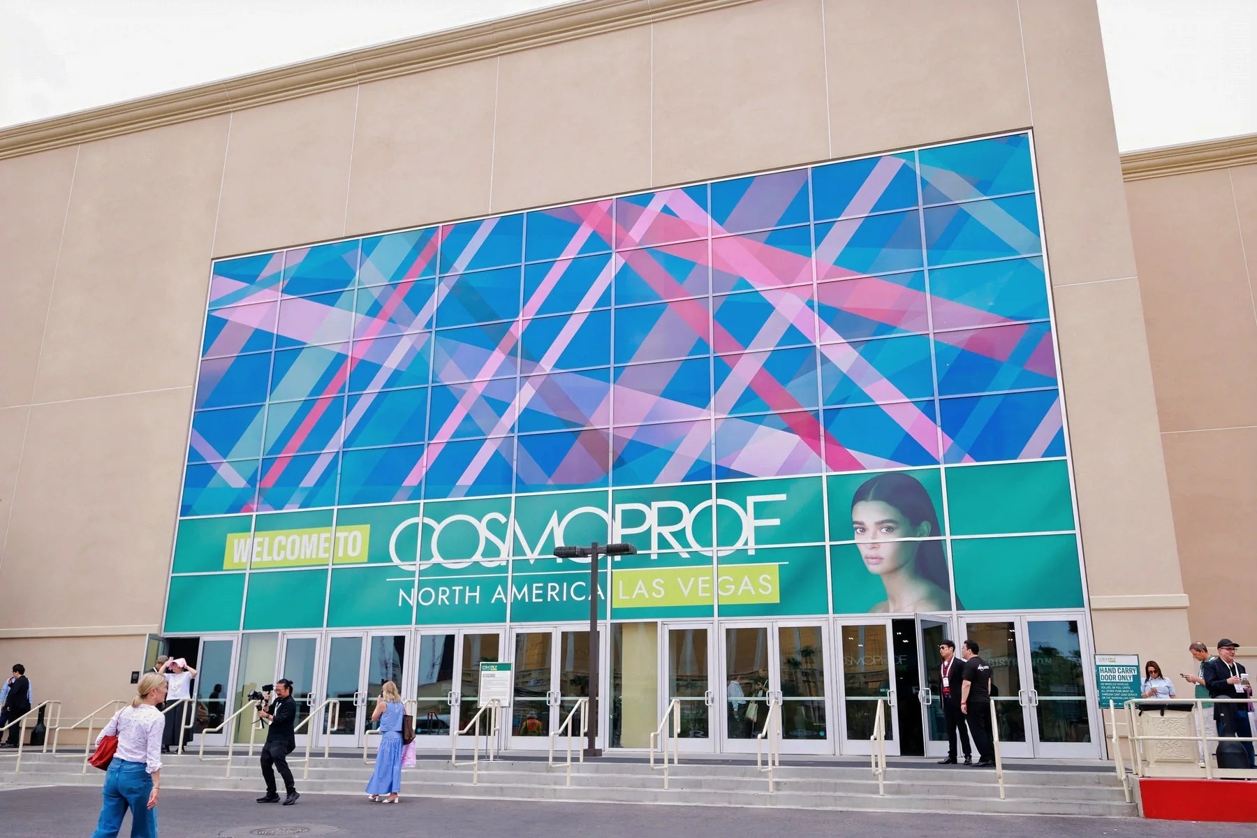 Outside the Las Vegas exhibition entrance, the show identity fills the facade.