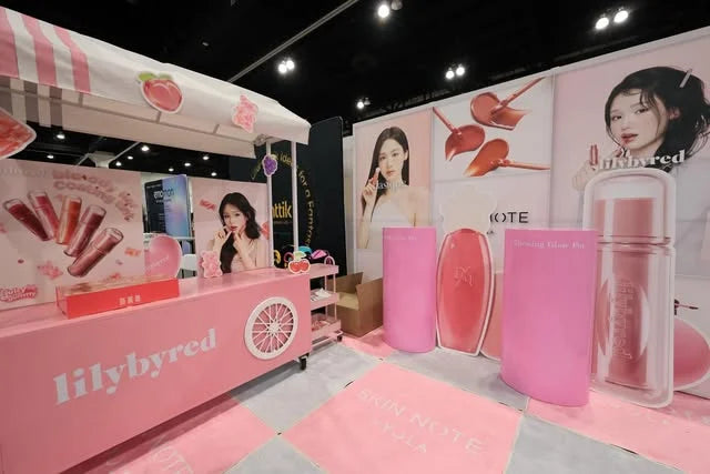 Pink lilybyred and dasique beauty exhibition displays