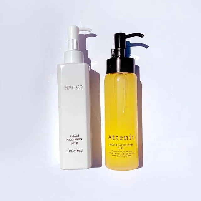 HACCI cleansing milk and Attenir cleansing oil